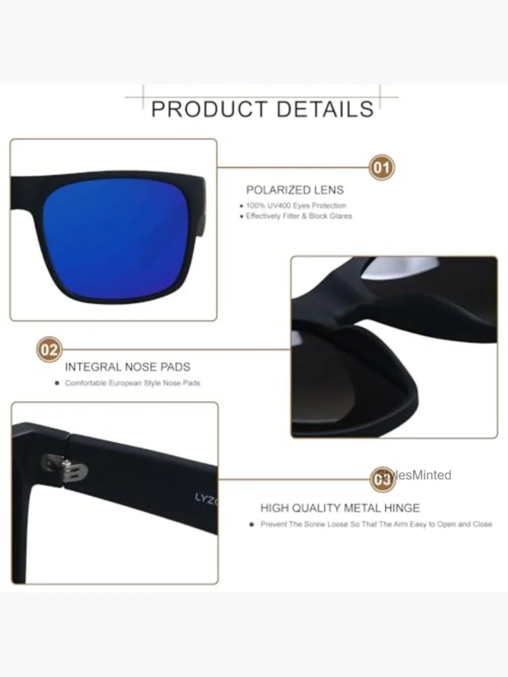 XL Oversized Square Sunglasses for Big Wide Heads Polarized UV400